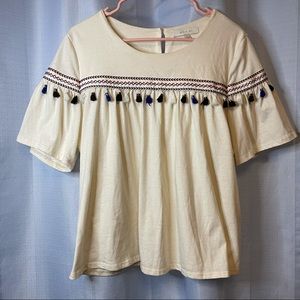 Eri + Ali | Tassel Cream Top L EUC